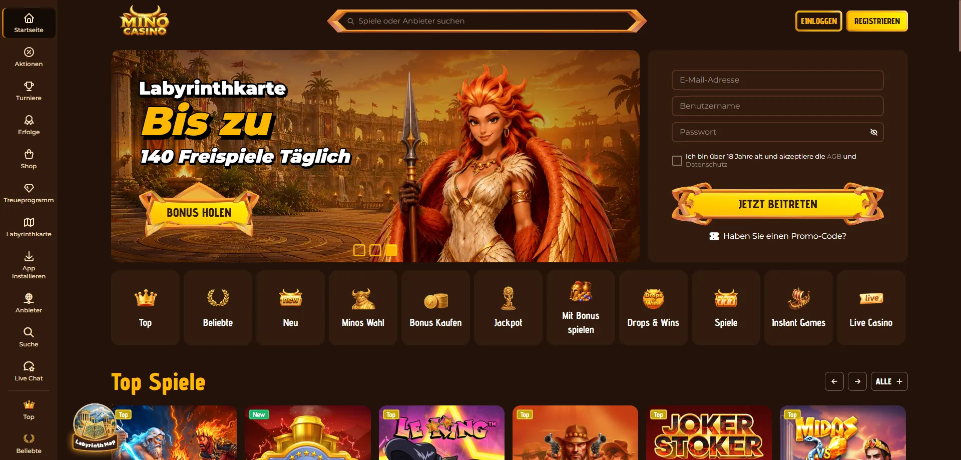Mino Casino Spielangebot – Übersicht aller Spielkategorien 2026