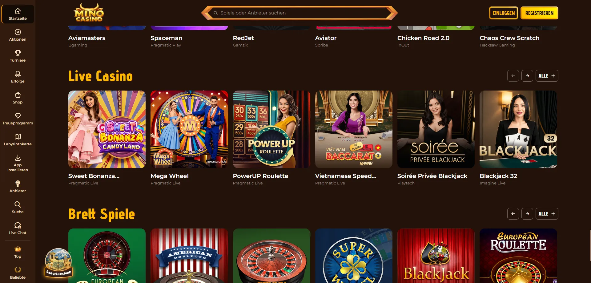 Mino Casino Live Casino &ndash; Echte Dealer in HD-Qualit&auml;t erleben